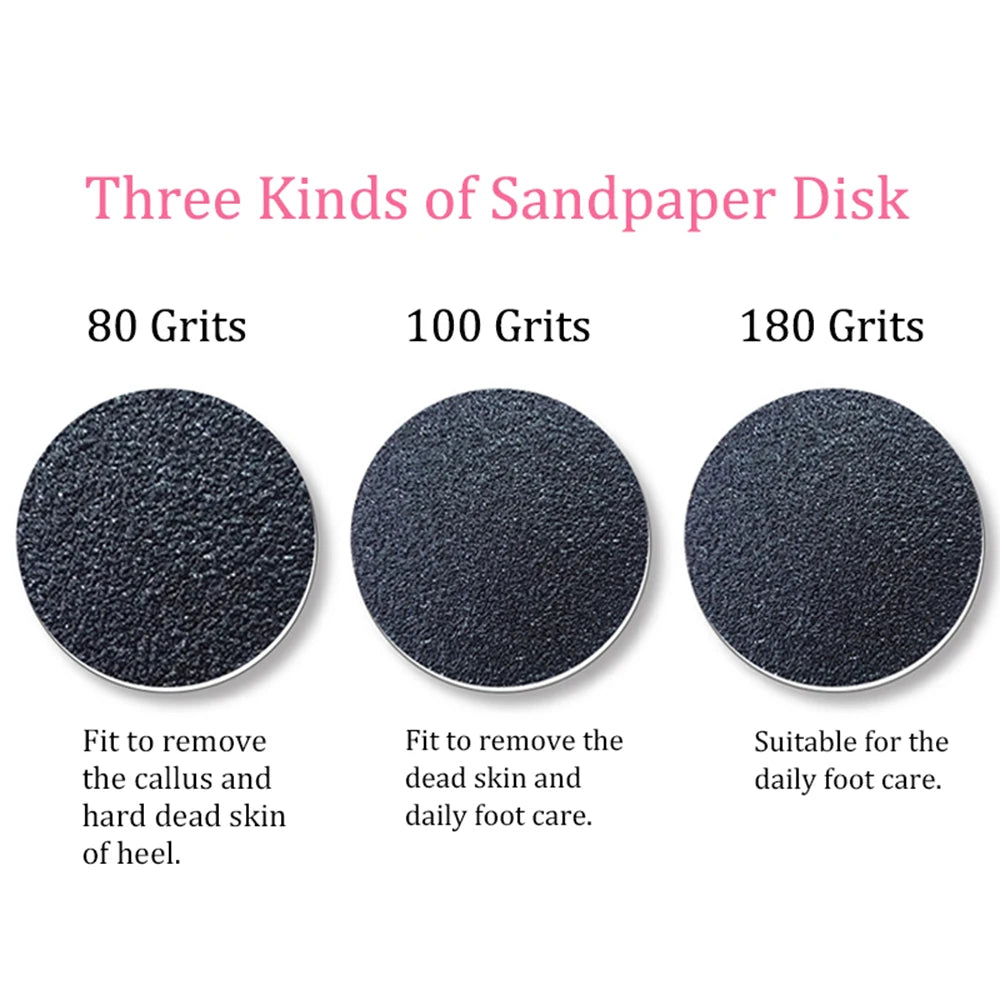 60 Pieces Replacement Sandpaper Disk Sanding Paper Accessory for Electric Foot Callus Remover Tool Pedicure Foot File 60Pcs/Box