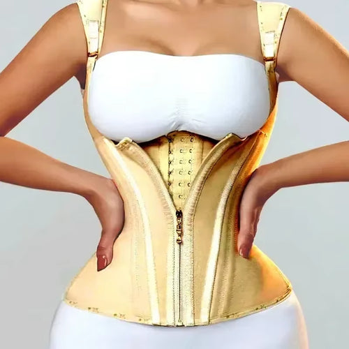 Fajas Colombianas Girdles Double Compression Vest Waist Trainer Corset with Zipper Hook Flat Belly Slimming Body Shapers