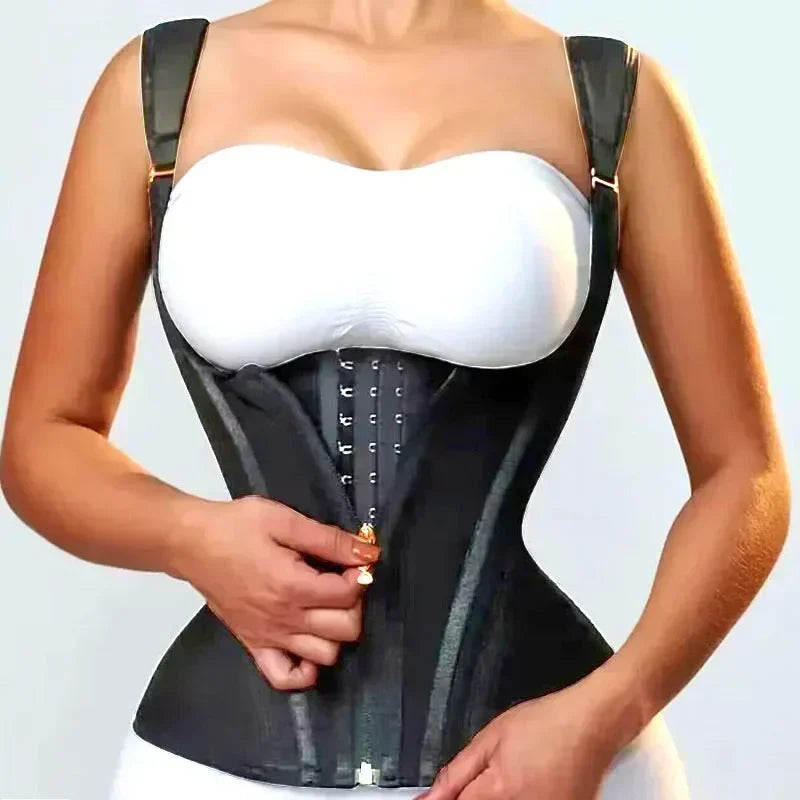 Fajas Colombianas Girdles Double Compression Vest Waist Trainer Corset with Zipper Hook Flat Belly Slimming Body Shapers