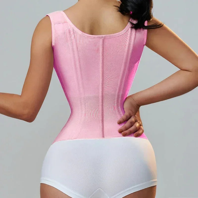 Fajas Colombianas Girdles Double Compression Vest Waist Trainer Corset with Zipper Hook Flat Belly Slimming Body Shapers