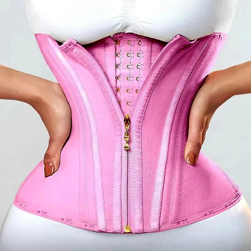 Fajas Colombianas Girdles Double Compression Vest Waist Trainer Corset with Zipper Hook Flat Belly Slimming Body Shapers